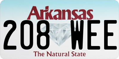 AR license plate 208WEE