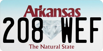 AR license plate 208WEF