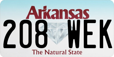 AR license plate 208WEK