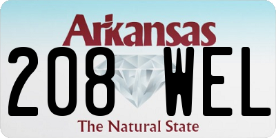 AR license plate 208WEL