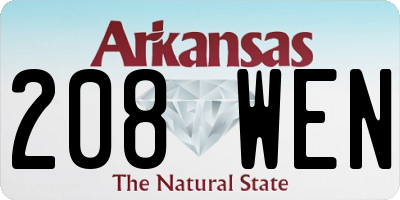 AR license plate 208WEN