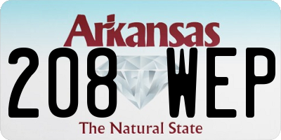 AR license plate 208WEP