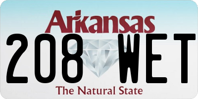 AR license plate 208WET