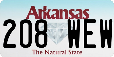 AR license plate 208WEW