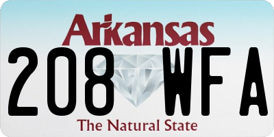 AR license plate 208WFA