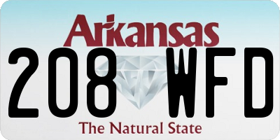 AR license plate 208WFD
