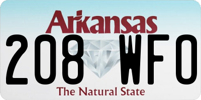 AR license plate 208WFO
