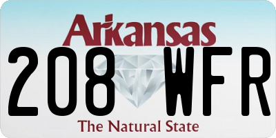 AR license plate 208WFR