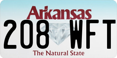 AR license plate 208WFT