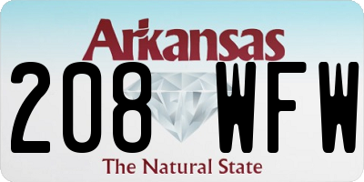 AR license plate 208WFW