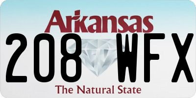 AR license plate 208WFX