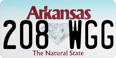 AR license plate 208WGG