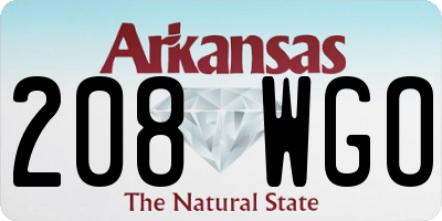 AR license plate 208WGO