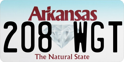 AR license plate 208WGT