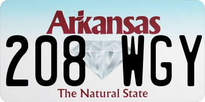 AR license plate 208WGY