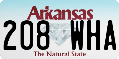 AR license plate 208WHA