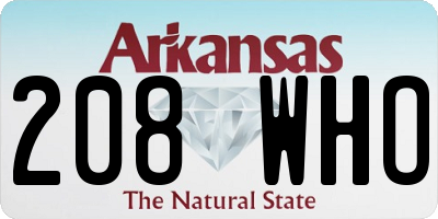 AR license plate 208WHO