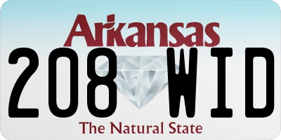AR license plate 208WID