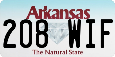 AR license plate 208WIF