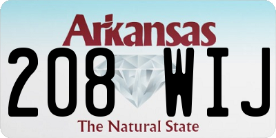 AR license plate 208WIJ