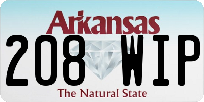 AR license plate 208WIP