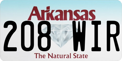 AR license plate 208WIR