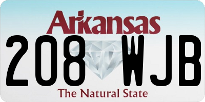 AR license plate 208WJB