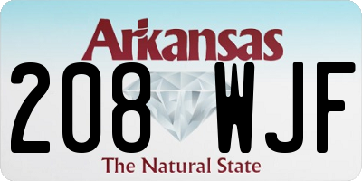AR license plate 208WJF