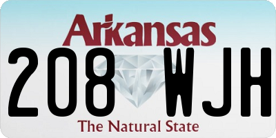 AR license plate 208WJH