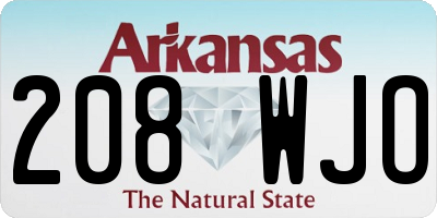 AR license plate 208WJO