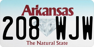 AR license plate 208WJW