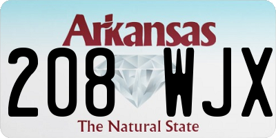 AR license plate 208WJX