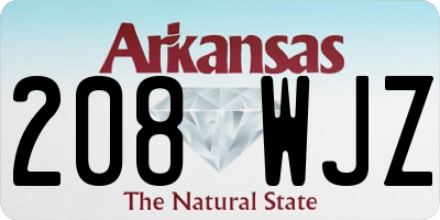 AR license plate 208WJZ