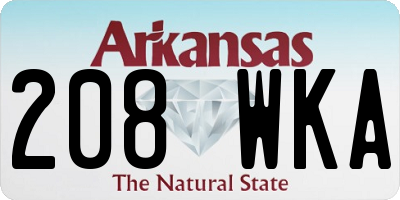 AR license plate 208WKA