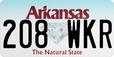 AR license plate 208WKR