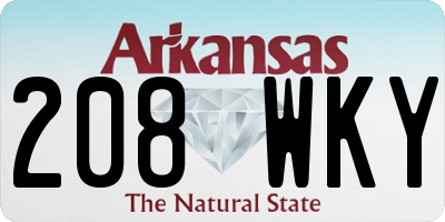 AR license plate 208WKY
