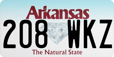 AR license plate 208WKZ