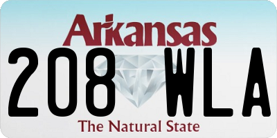 AR license plate 208WLA