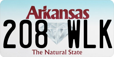 AR license plate 208WLK