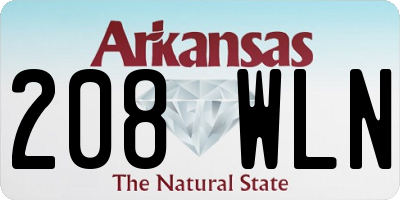 AR license plate 208WLN