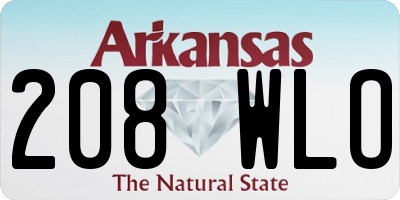 AR license plate 208WLO