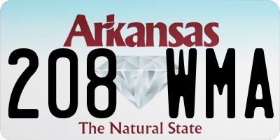 AR license plate 208WMA