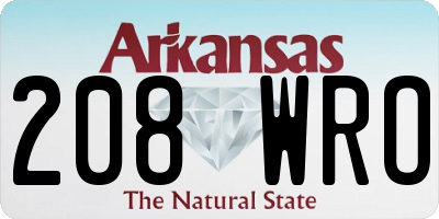 AR license plate 208WRO