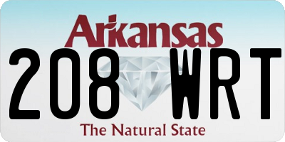 AR license plate 208WRT