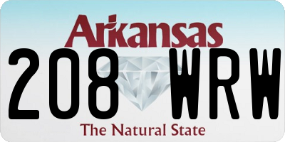 AR license plate 208WRW