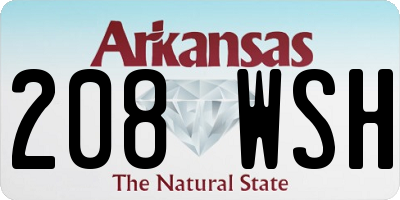 AR license plate 208WSH