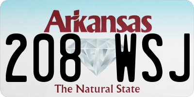 AR license plate 208WSJ