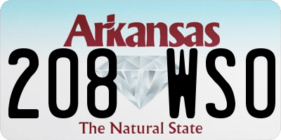 AR license plate 208WSO
