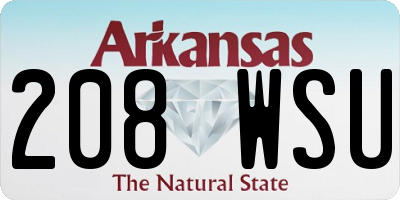 AR license plate 208WSU