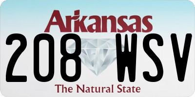 AR license plate 208WSV
